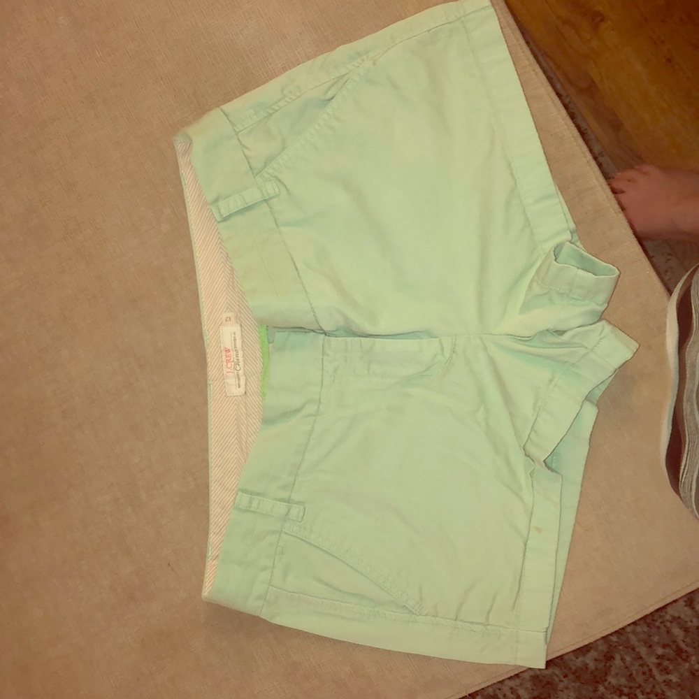 J crew EUC sea foam green chino shorts size 12